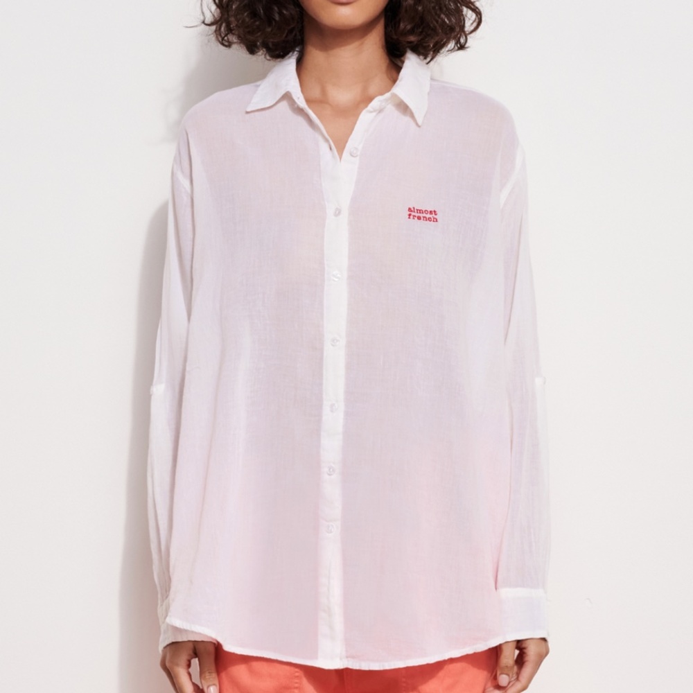 Almost French White Blouse